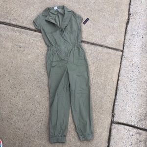 Green utility jumpsuit